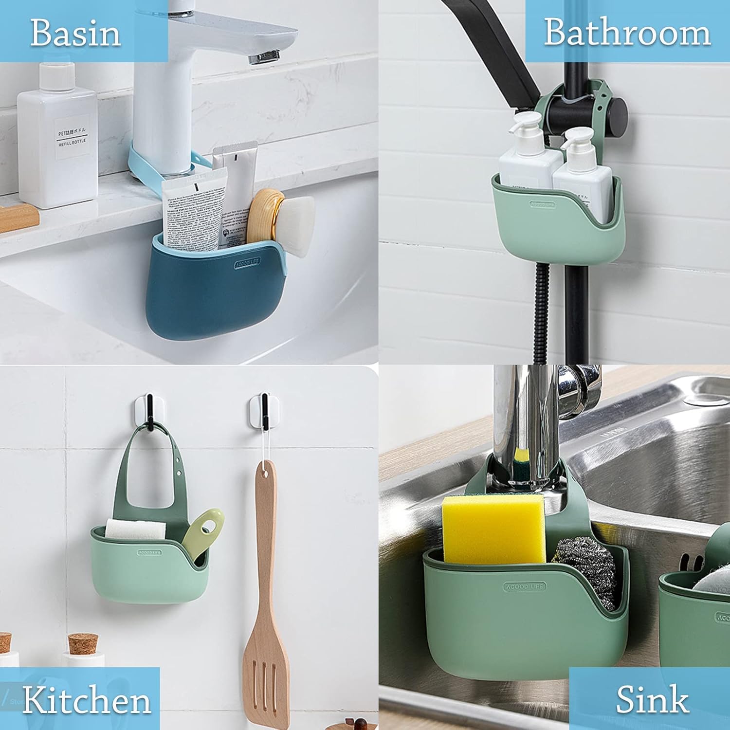 Plastic Kitchen Sponge Holder, Sink Drain Rack Sink Organizer Sink Drain Hanging Bag for Kitchen (1 Pc) Plastic Kitchen Sponge Holder, Sink Drain Rack Sink Organizer Sink Drain Hanging Bag for Kitchen (1 Pc)